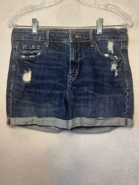 Old Navy High-Rise Secret-Slim Pocket Distressed Denim Shorts Size 6